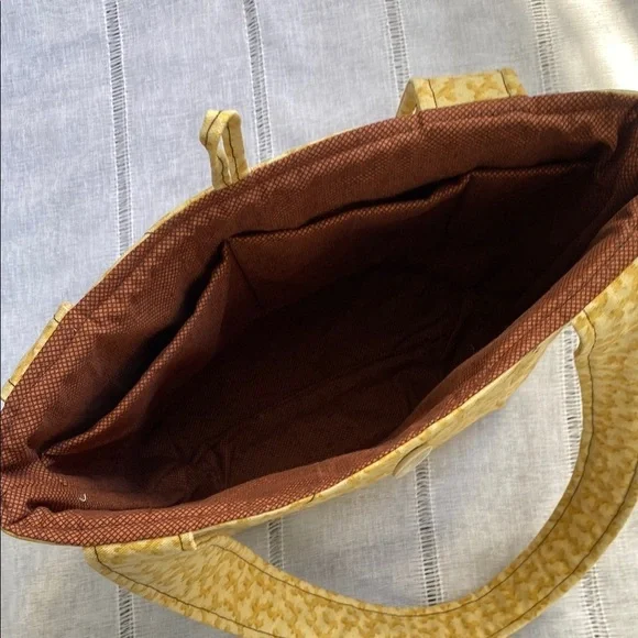 Handmade Yellow Patterned Tote Bag. - Picture 6 of 13